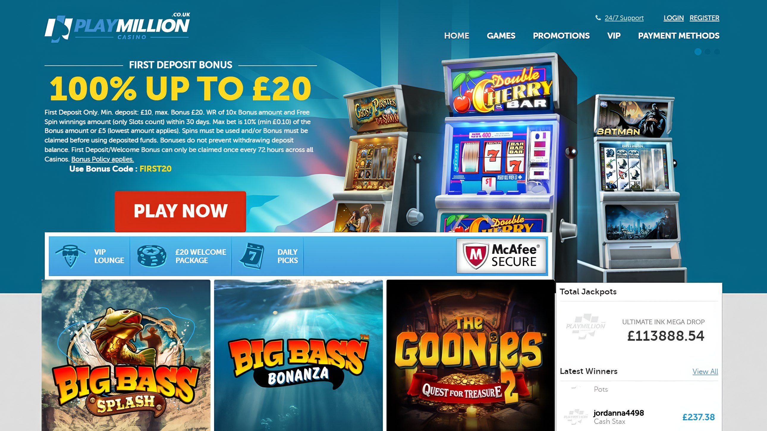 Playmillion desktop screenshot 1